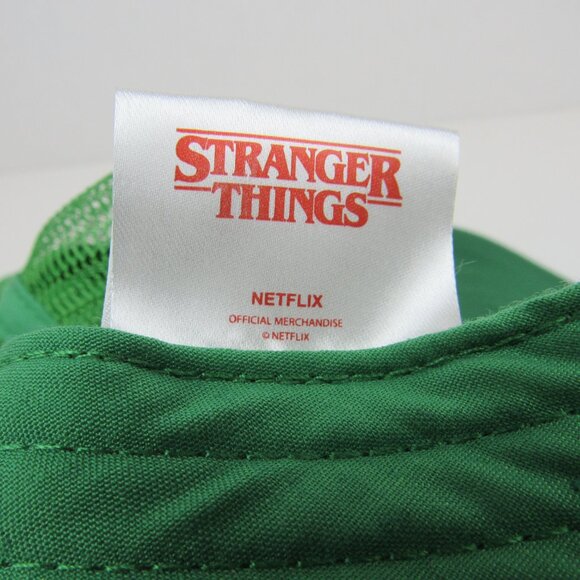 Stranger Things Camp Know Where '85 Snapback Trucker Hat Cap Green Yellow - Picture 10 of 10